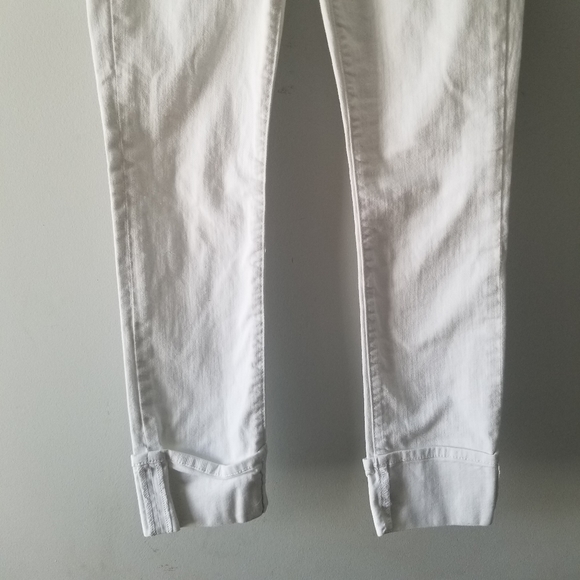 Hudson Ginny Crop Straight Cuffed White Jeans 24 - Picture 4 of 12